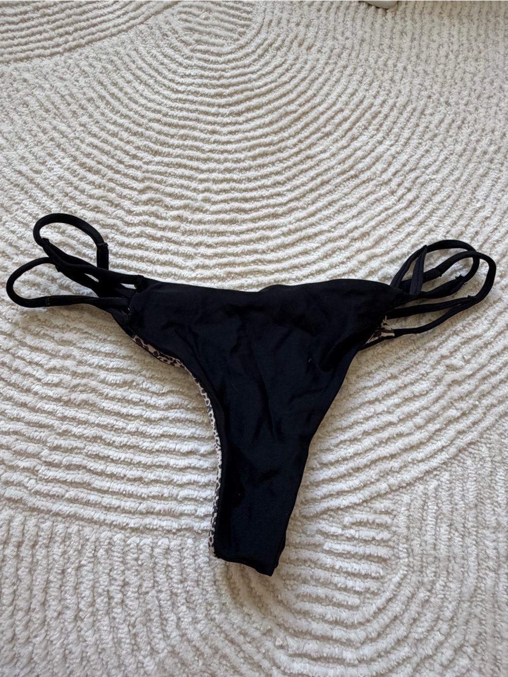 acacia swimwear Black Strappy Bikini Bottom, S